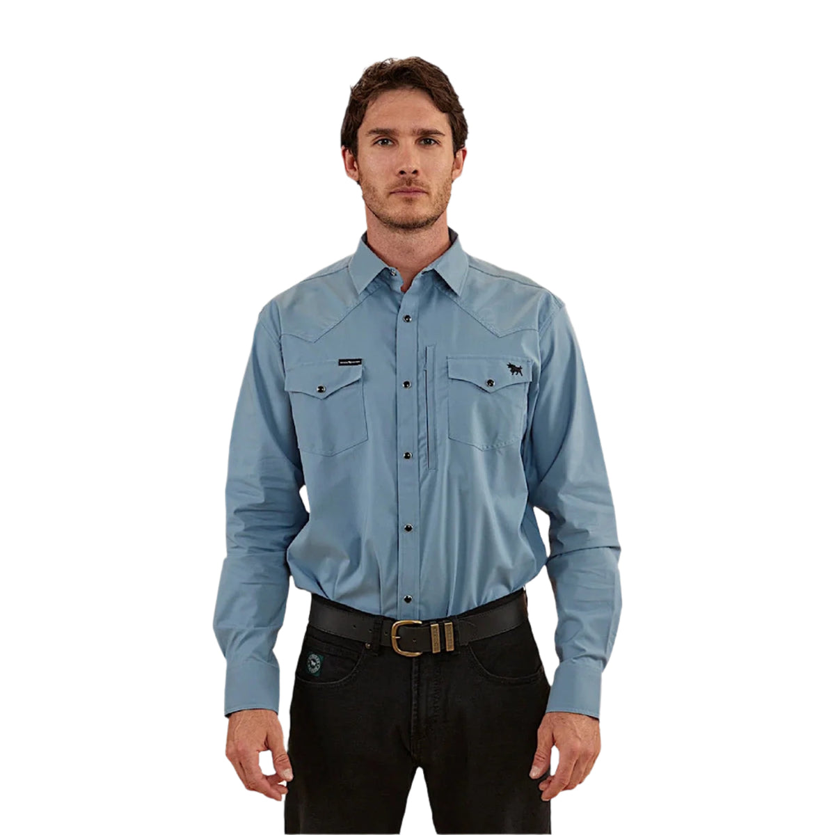 Ringers Western Men’s Dillinger Western Shirt - Mid Blue