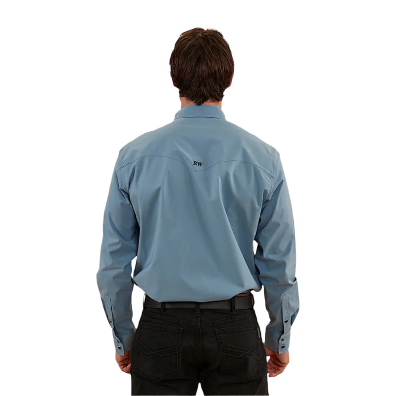 Ringers Western Men’s Dillinger Western Shirt - Mid Blue