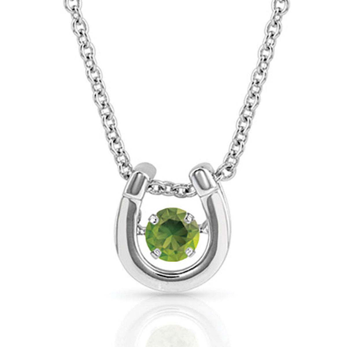Montana Silversmiths Dancing Birthstone Horseshoe Necklace - AUGUST