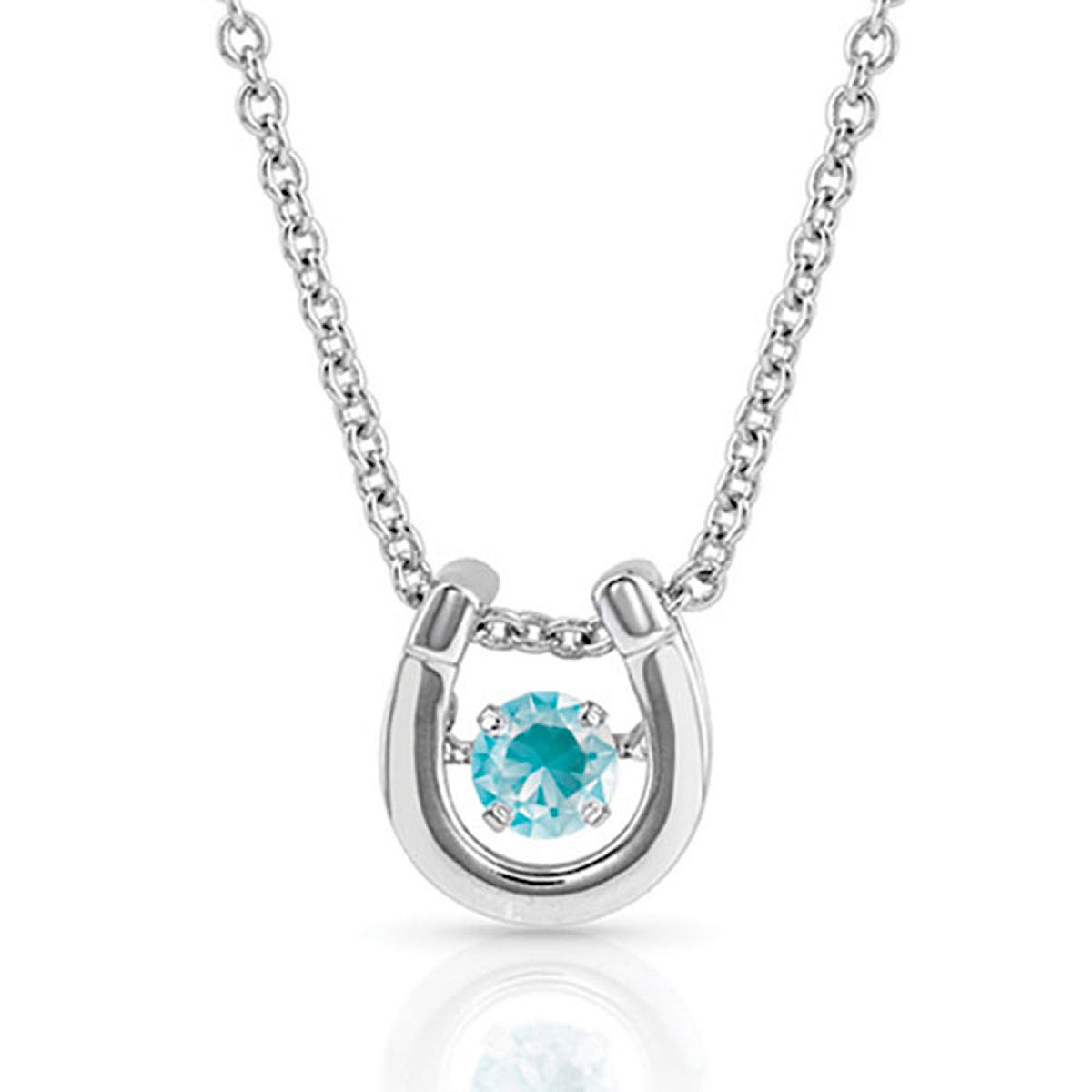 Montana Silversmiths Dancing Birthstone Horseshoe Necklace - DECEMBER