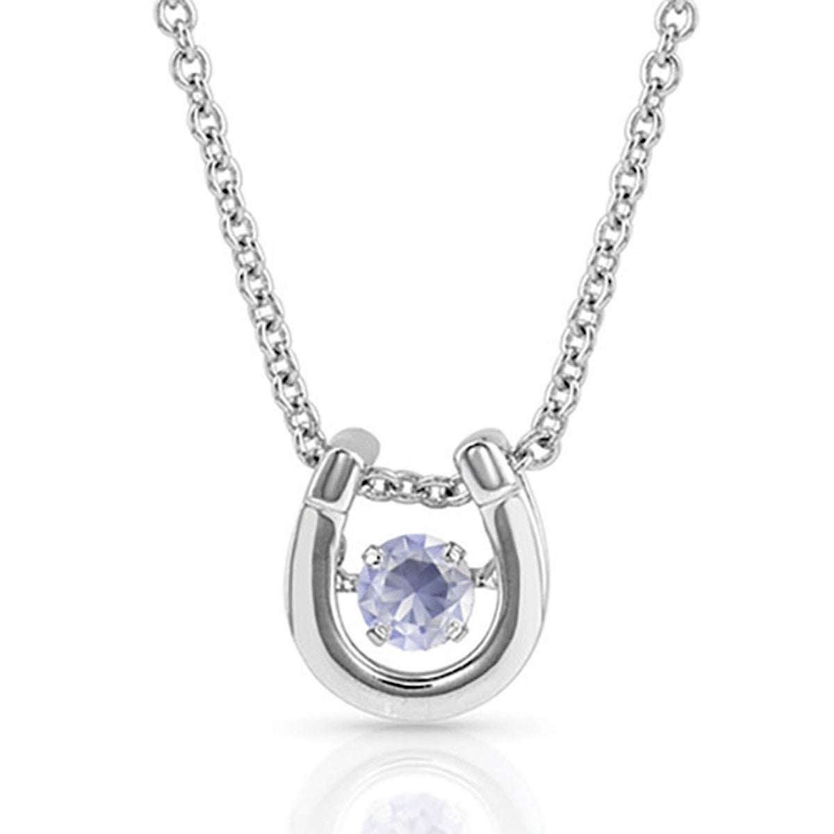 Montana Silversmiths Dancing Birthstone Horseshoe Necklace - JUNE