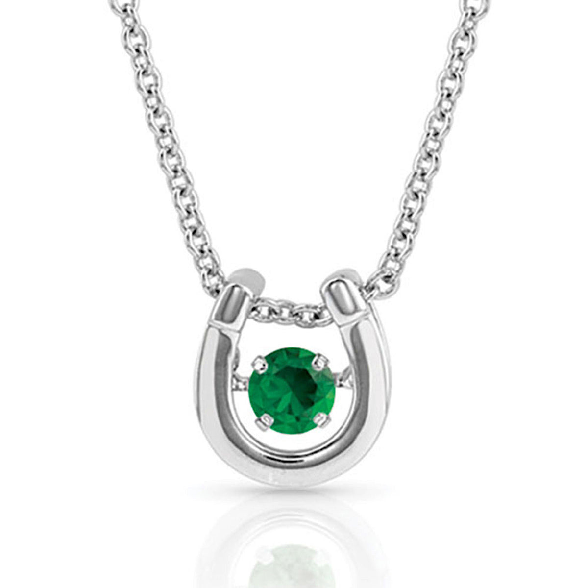 Montana Silversmiths Dancing Birthstone Horseshoe Necklace - MAY
