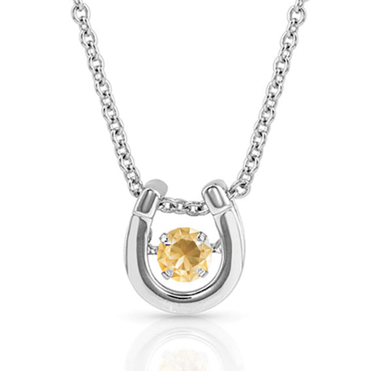 Montana Silversmiths Dancing Birthstone Horseshoe Necklace - NOVEMBER