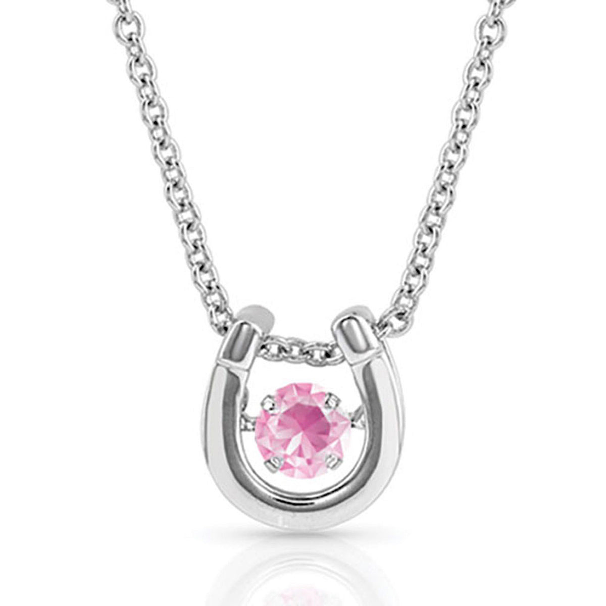 Montana Silversmiths Dancing Birthstone Horseshoe Necklace - OCTOBER