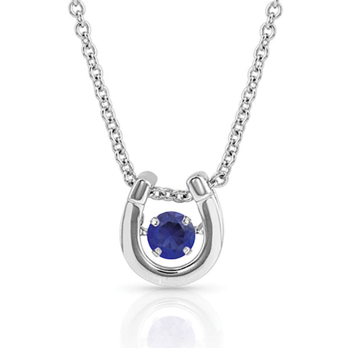 Montana Silversmiths Dancing Birthstone Horseshoe Necklace - SEPTEMBER