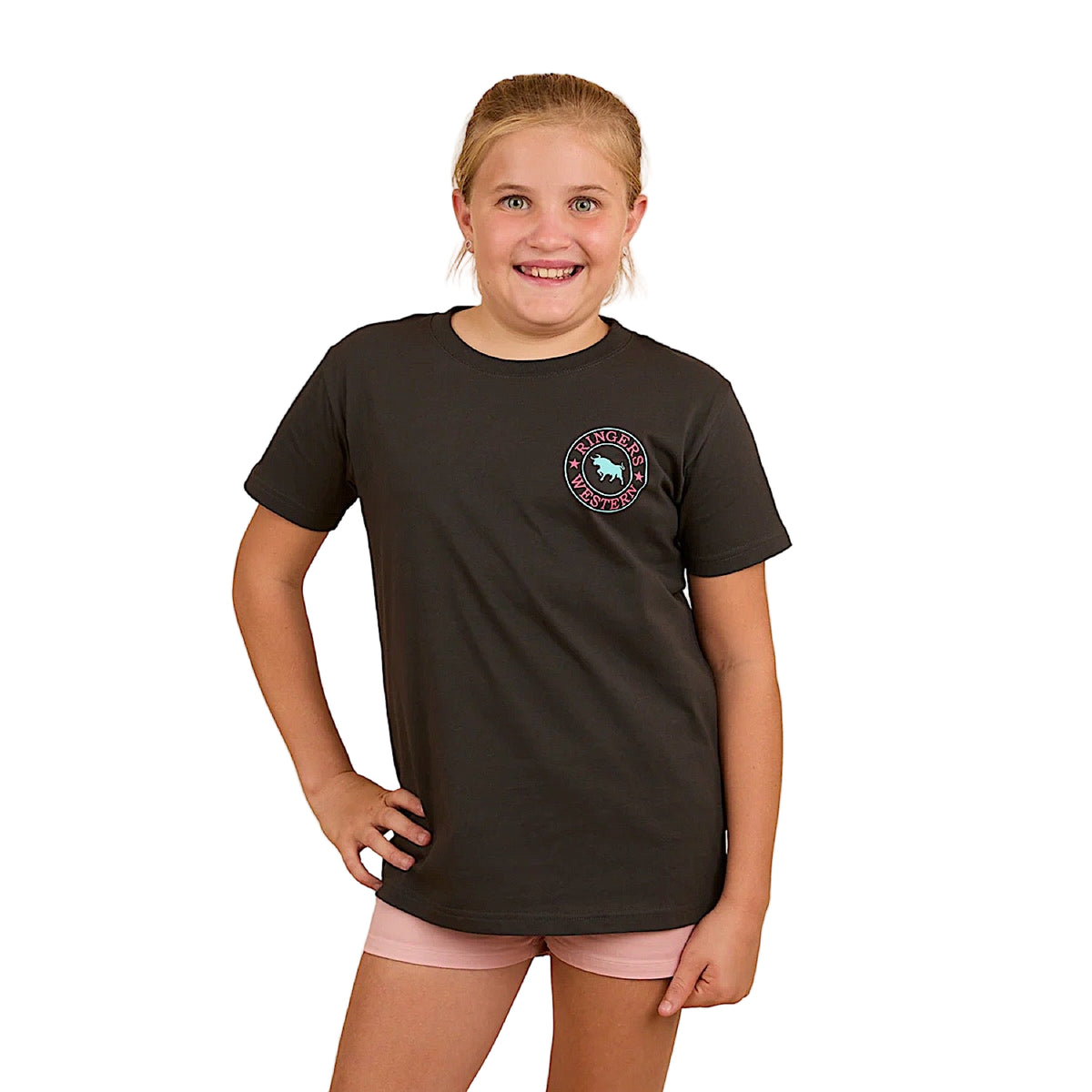 Ringers Western Kid's Signature Bull Classic Fit T-Shirt - Charcoal/Multi