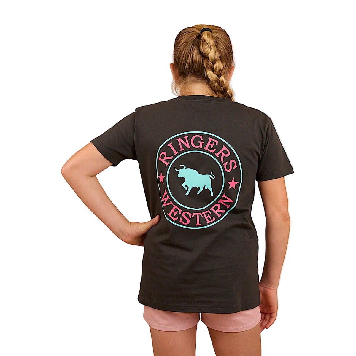 Ringers Western Kid’s Signature Bull Classic Fit T Shirt Charcoal/Multi
