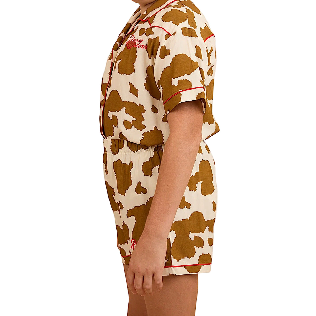 Ringers Western Kids Evadale Short Pyjama Set - White/Tan