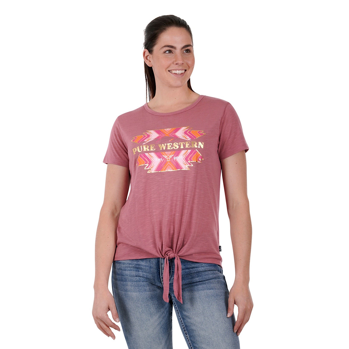 Pure Western Womens Lylah Tee-Rose