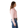 Pure Western Womens Olivia Check Tuck Long Sleeve Shirt-Pink