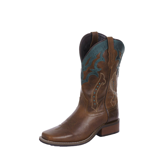 Pure Western Womens Abilene Boot Oiled Brown/Dark Teal