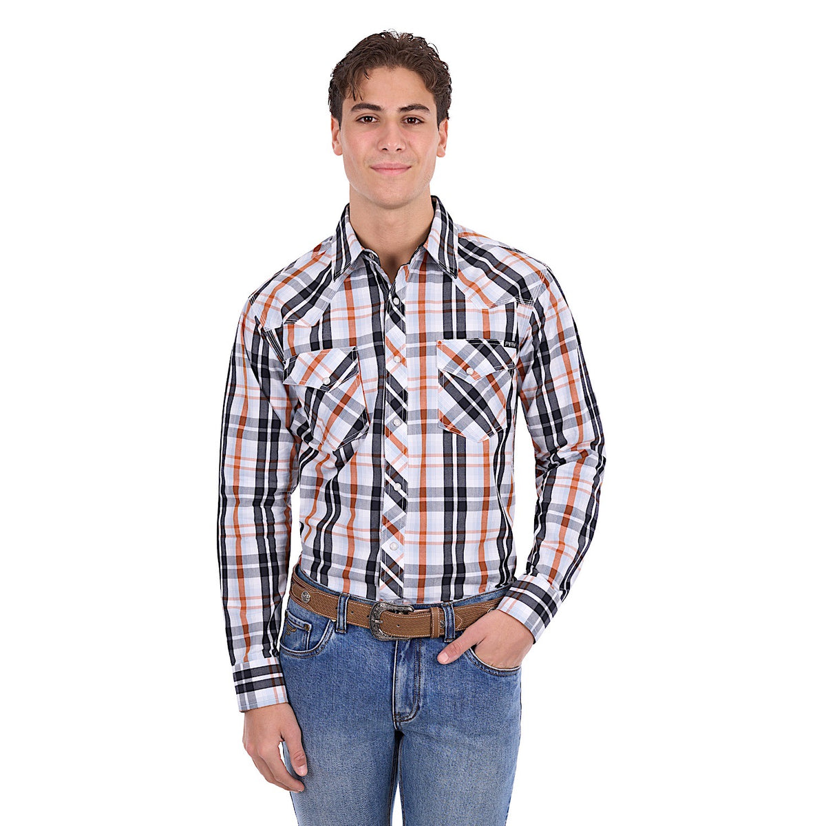 Pure Western Men's Terry Shirt - Black/Rust