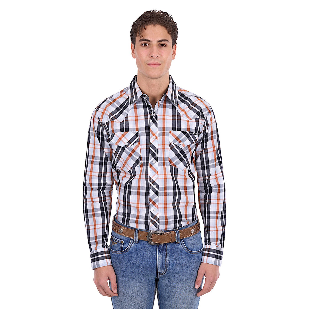 Pure Western Men's Terry Shirt - Black/Rust