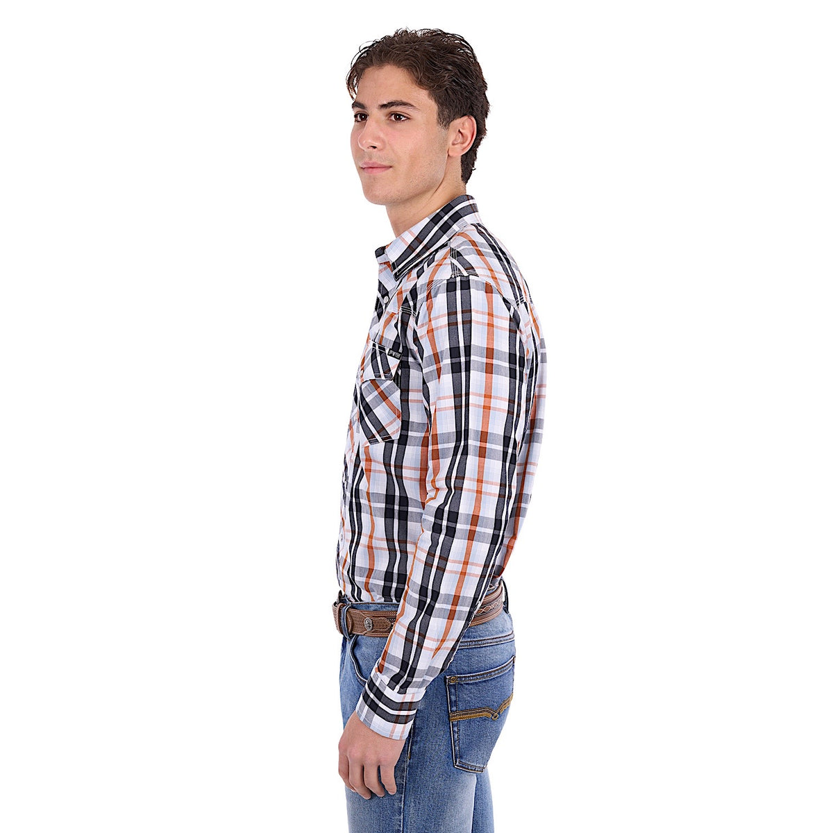 Pure Western Men's Terry Shirt - Black/Rust