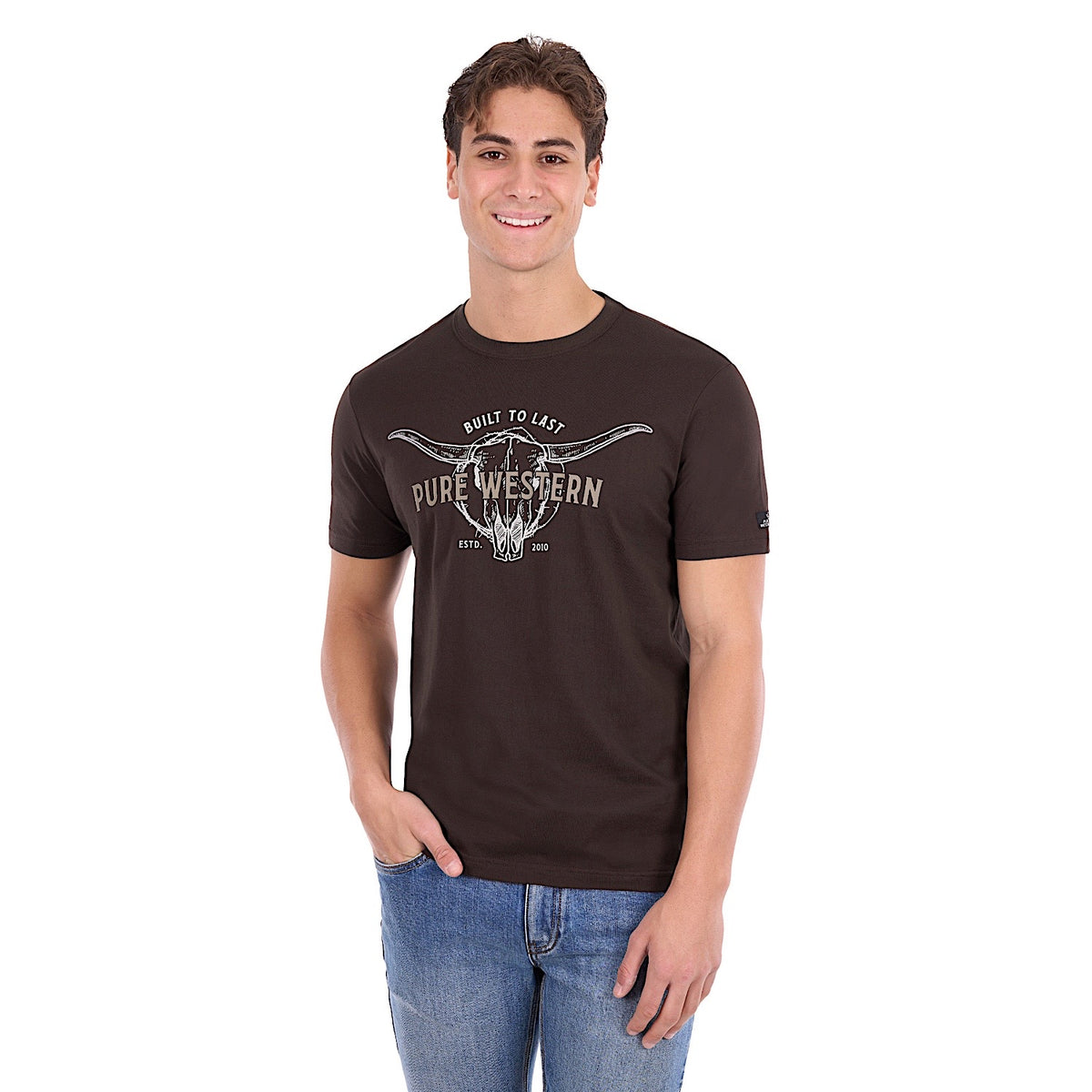 Pure Western Men's Tony Tee - Chocolate