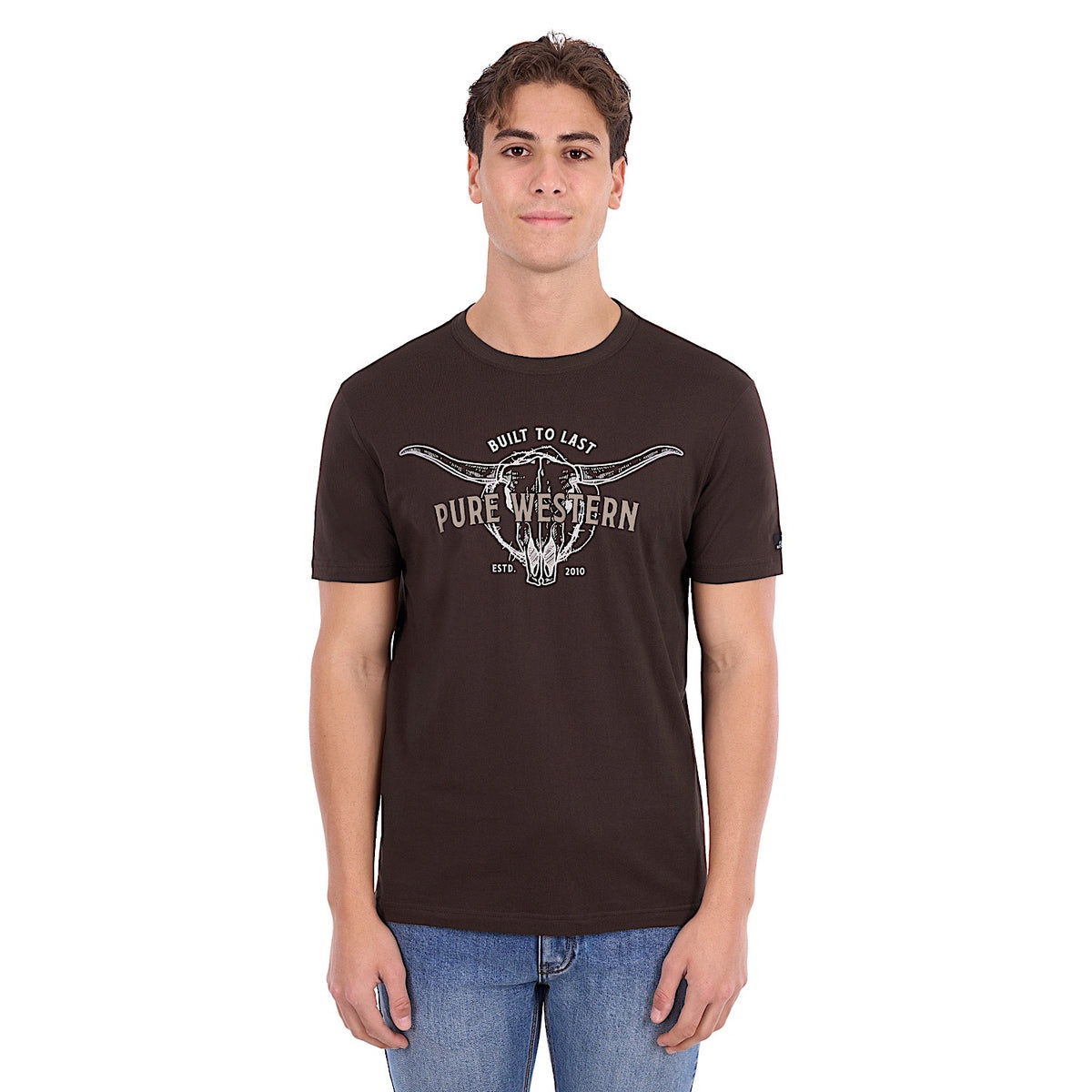 Pure Western Men's Tony Tee - Chocolate
