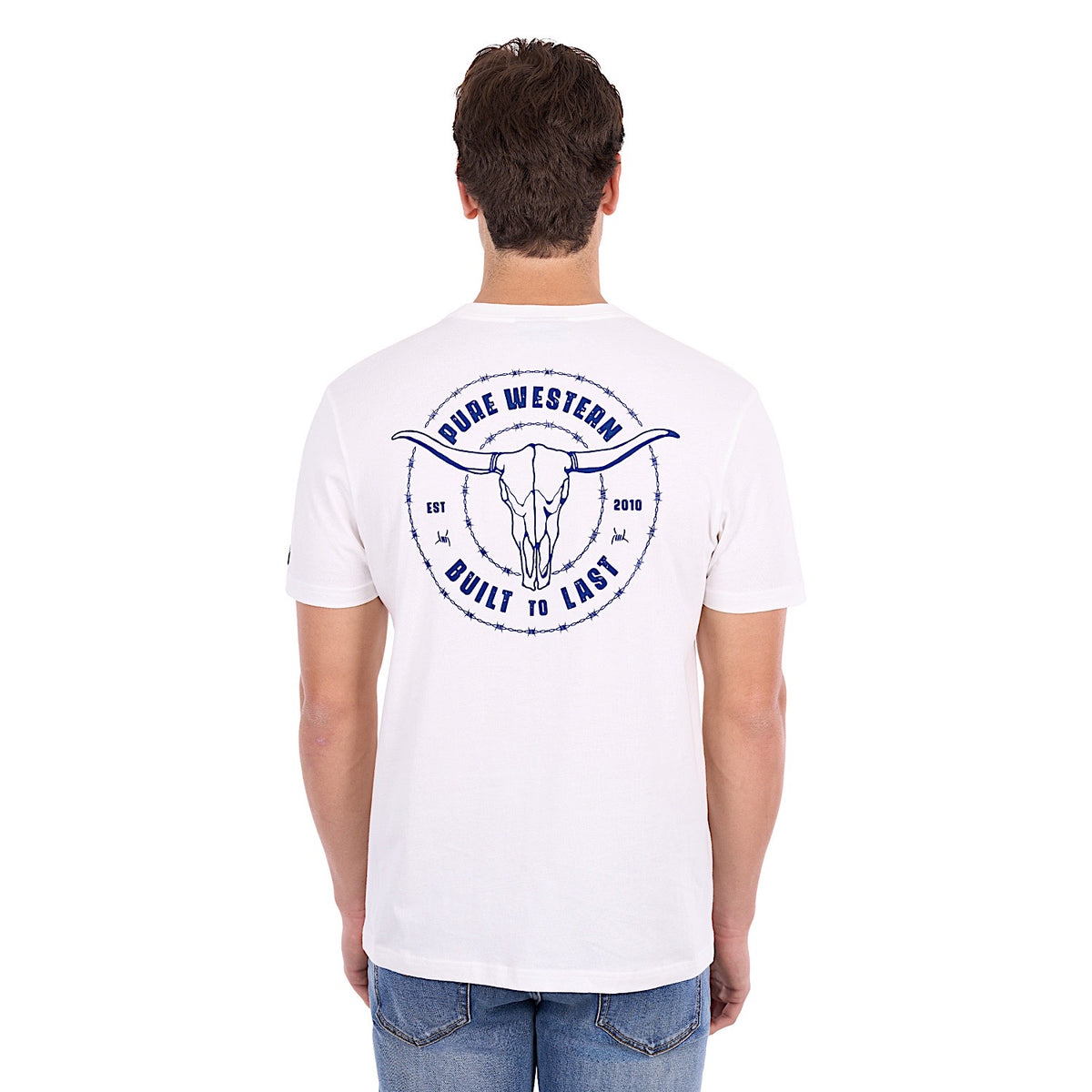 Pure Western Men's Walker Tee - Off White