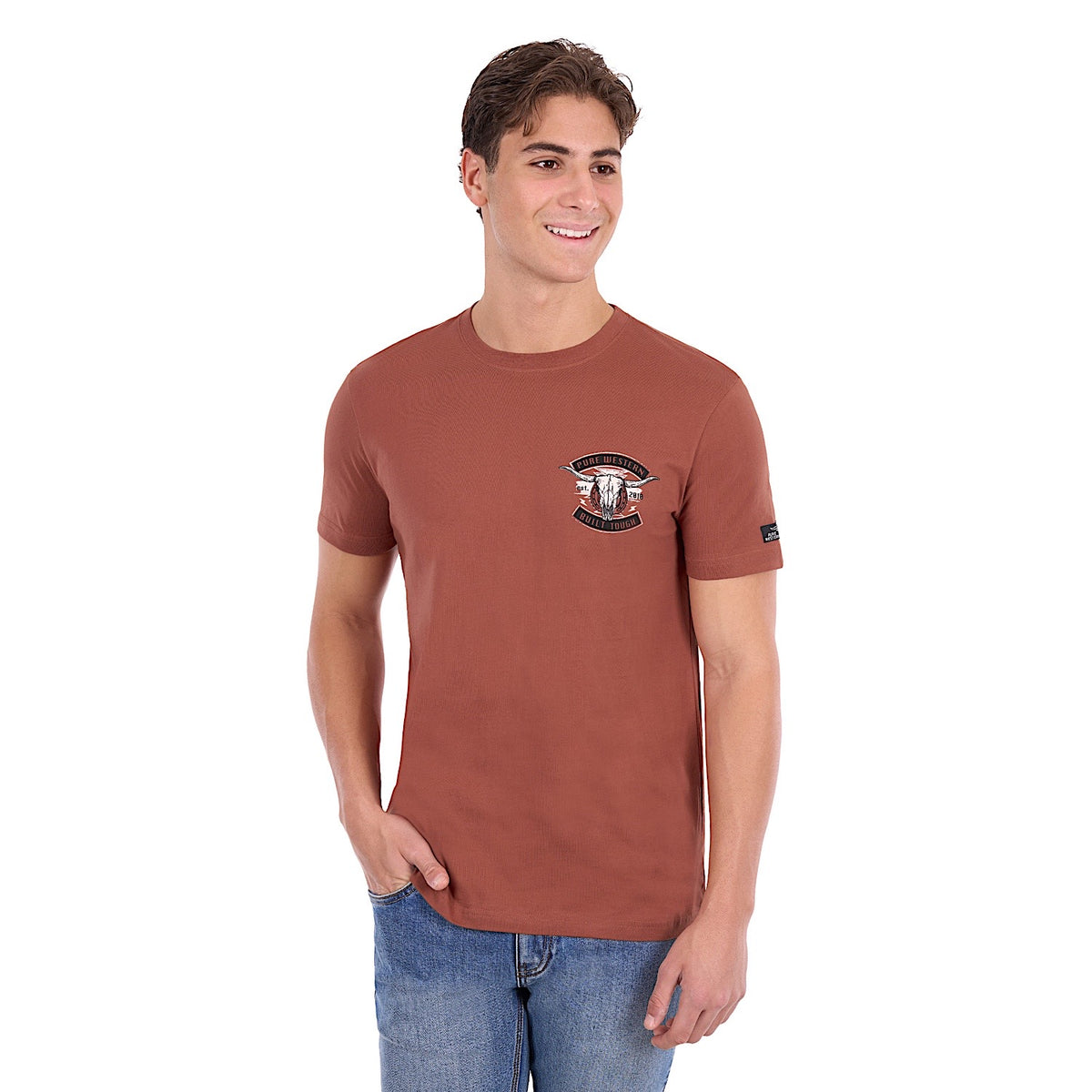 Pure Western Men's Joey Tee - Rust