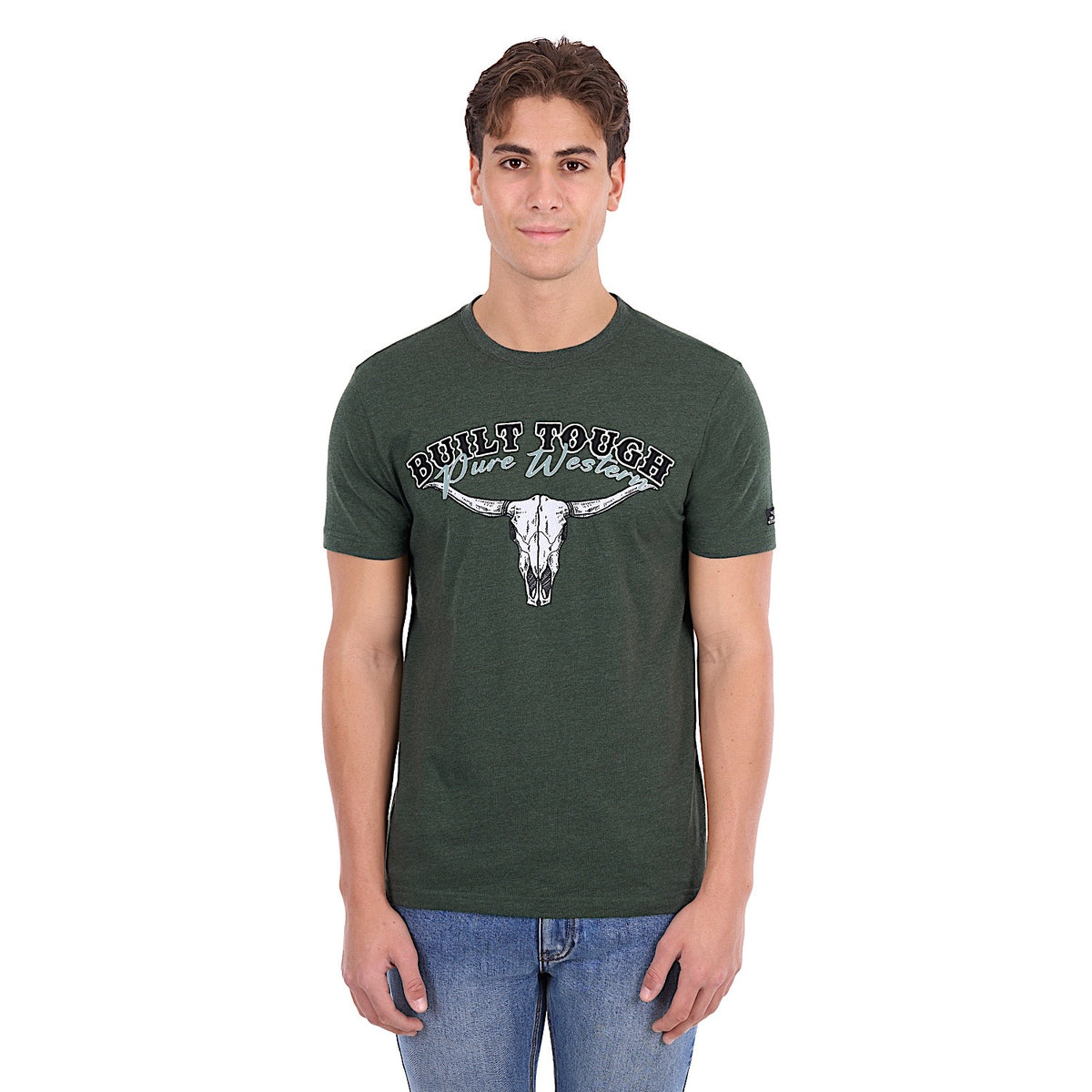 Pure Western Men's Chris Tee - Green Marle