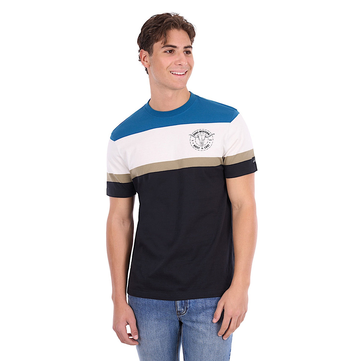 Pure Western Men's Troy Tee - Black/Denim