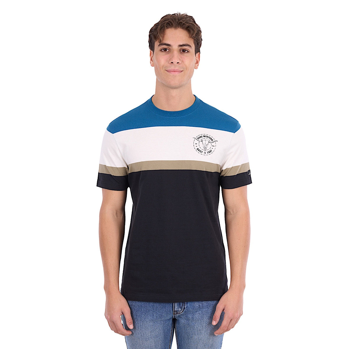 Pure Western Men's Troy Tee - Black/Denim