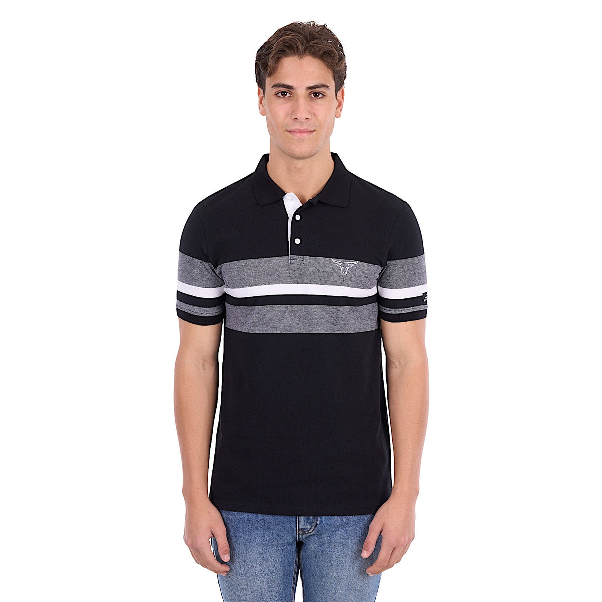 Pure Western Men's Brett Polo - Black/White