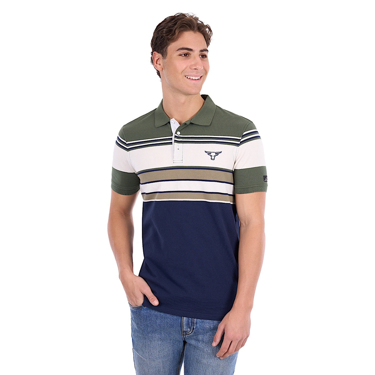Pure Western Men's Jay Polo - Green/Navy