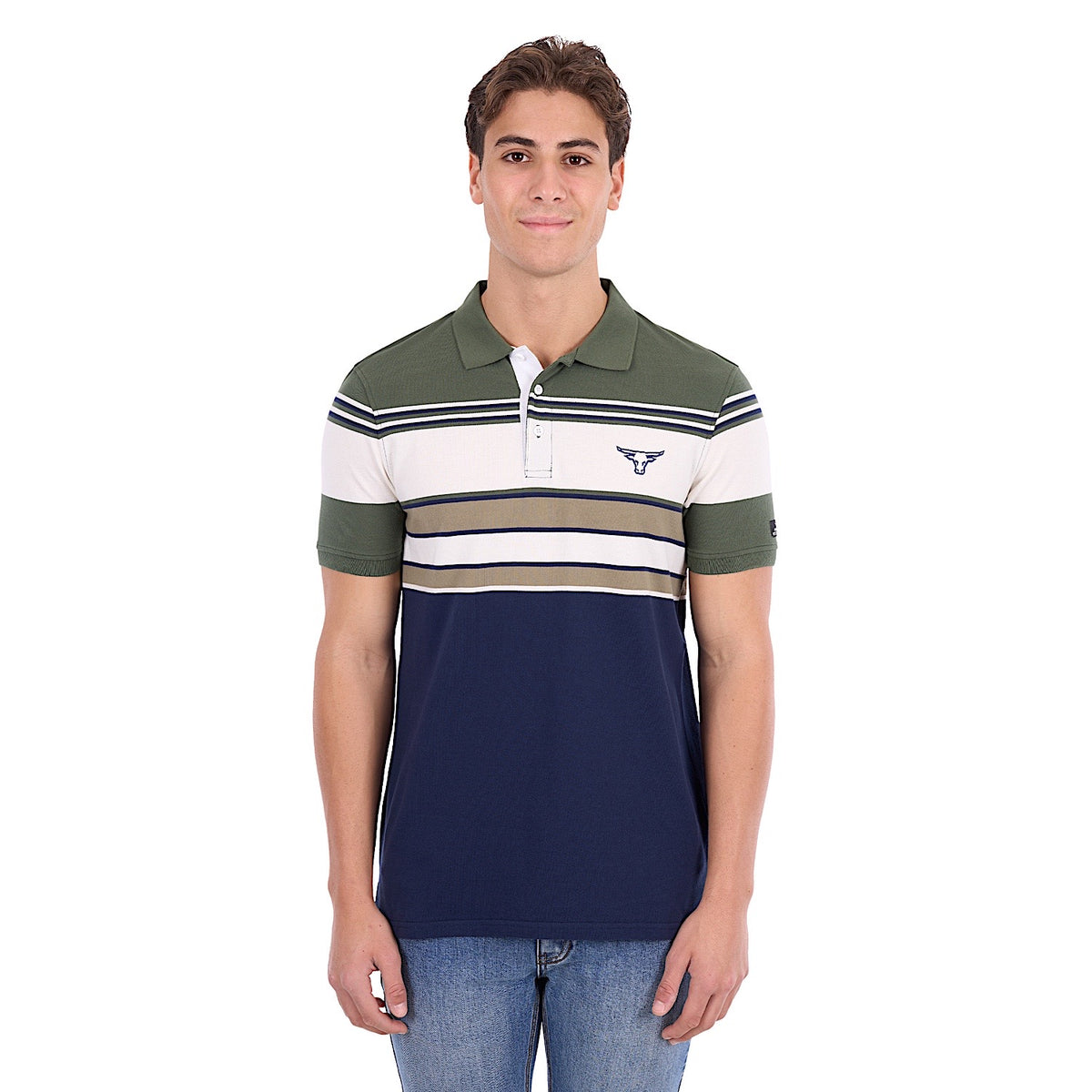 Pure Western Men's Jay Polo - Green/Navy