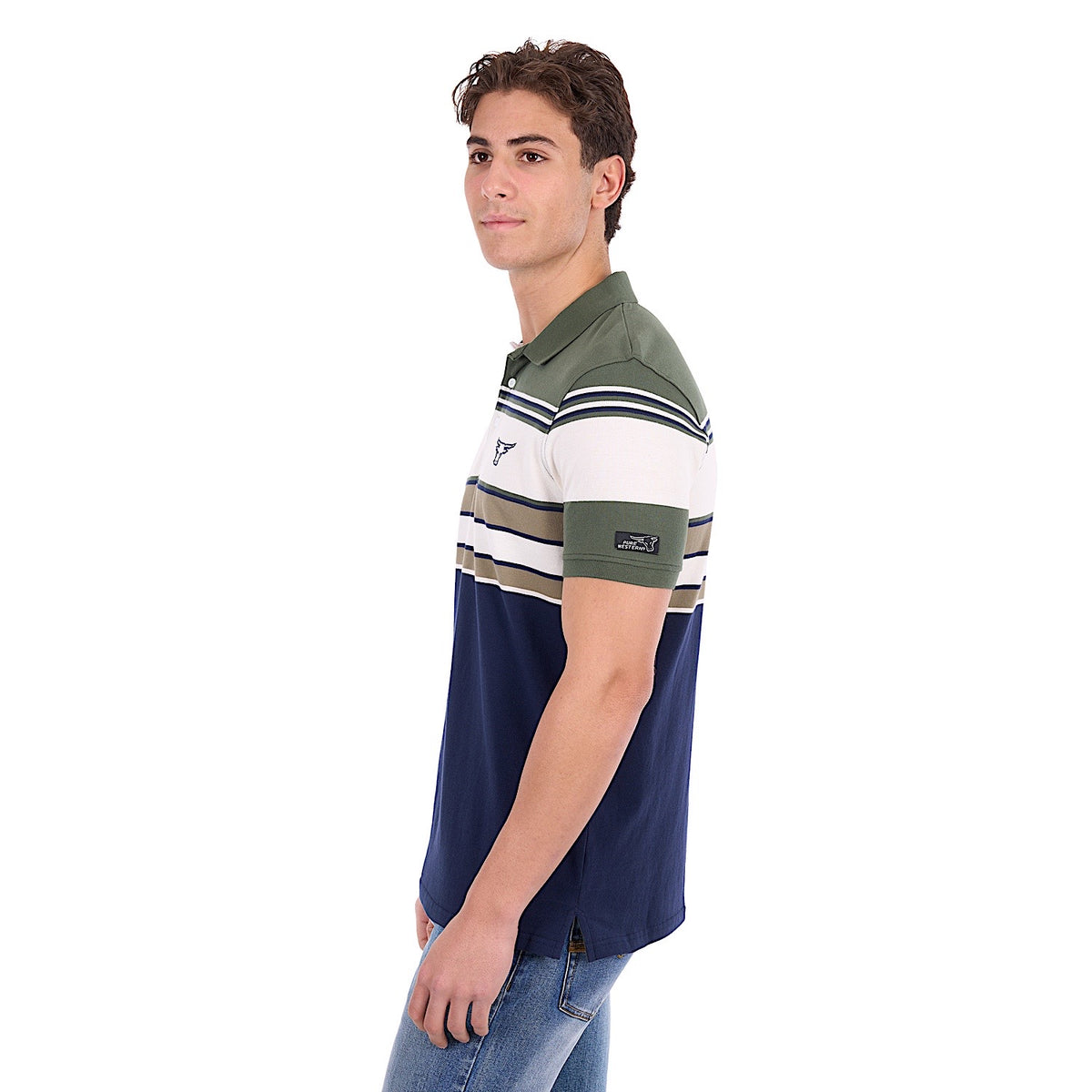 Pure Western Men's Jay Polo - Green/Navy