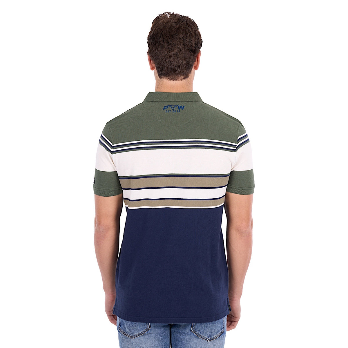 Pure Western Men's Jay Polo - Green/Navy