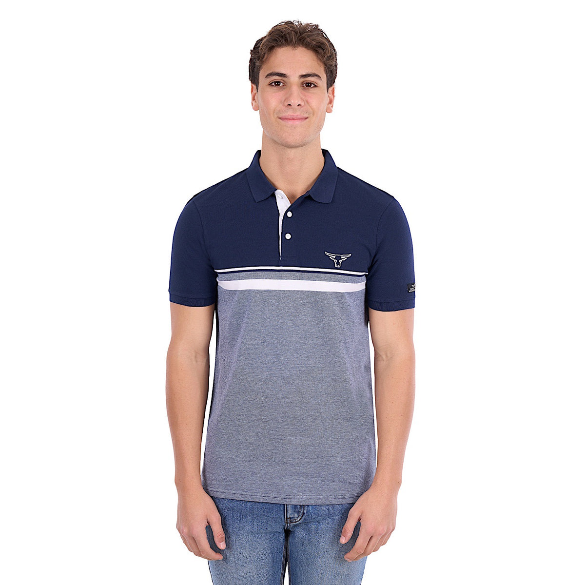 Pure Western Men's Dean Polo - Navy/White