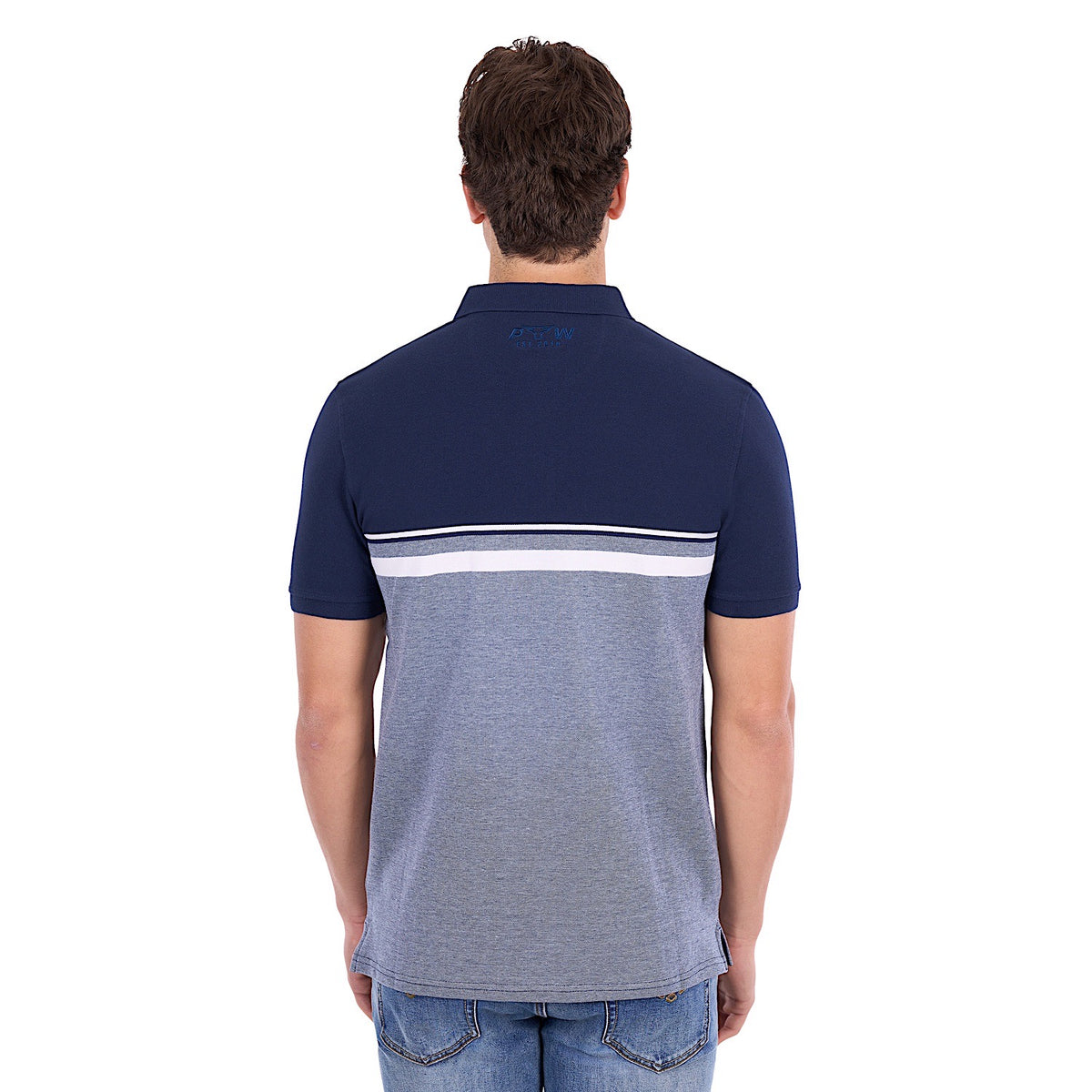 Pure Western Men's Dean Polo - Navy/White