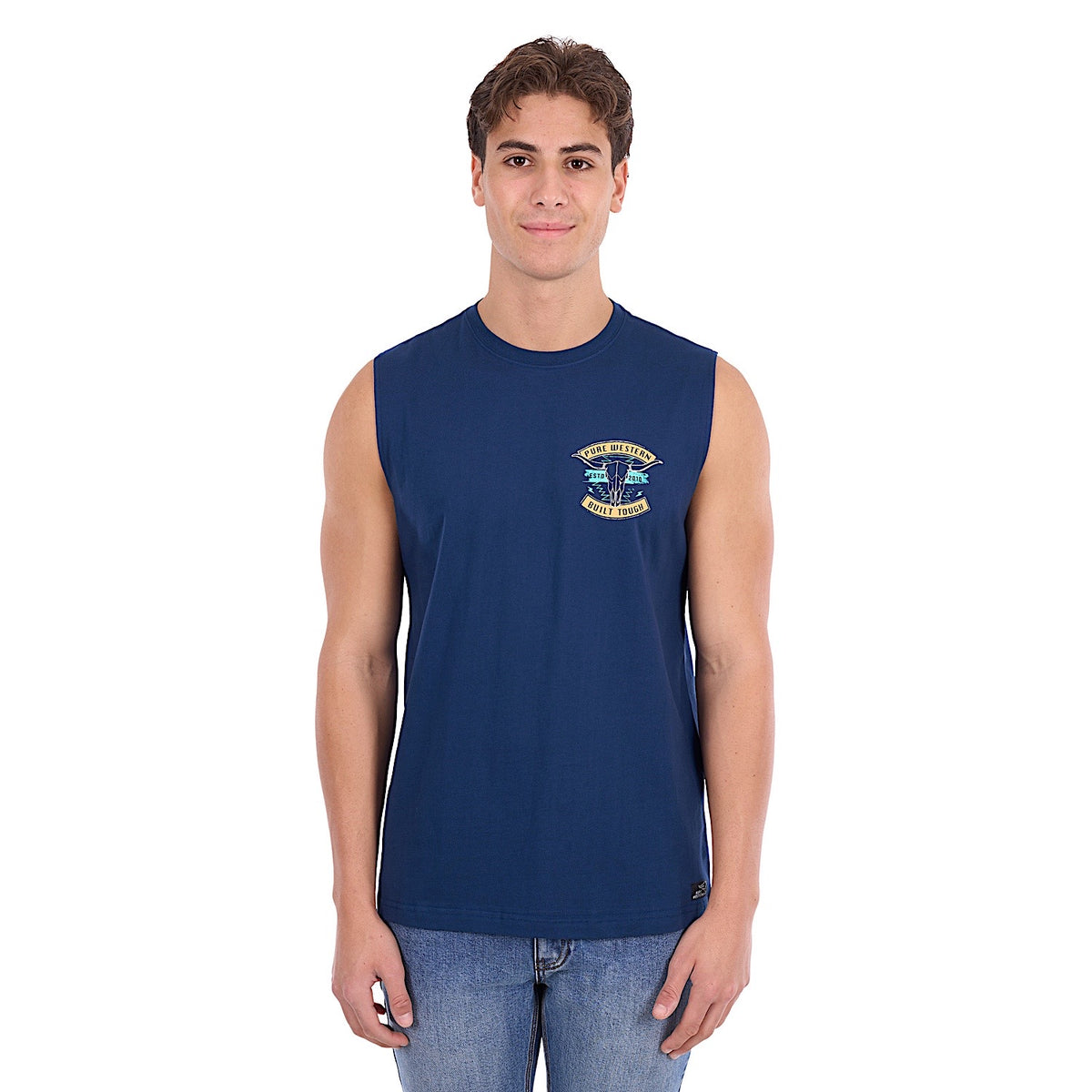 Pure Western Men's Dale Muscle Tank - Navy