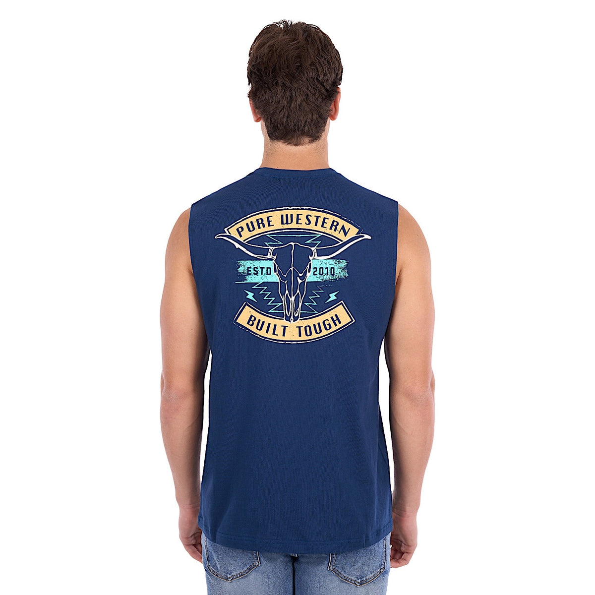 Pure Western Men's Dale Muscle Tank - Navy