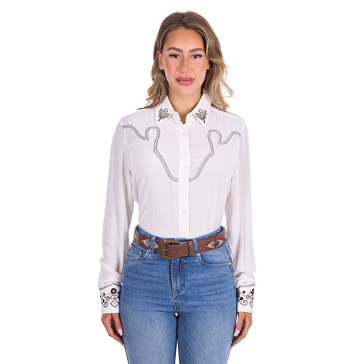 Pure Western Women's Traci Shirt - Cream