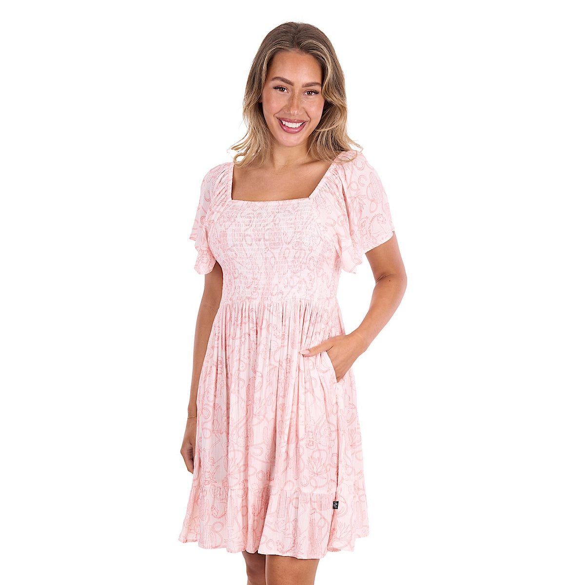 Pure Western Women's Sara Short Sleeve Dress - Cream