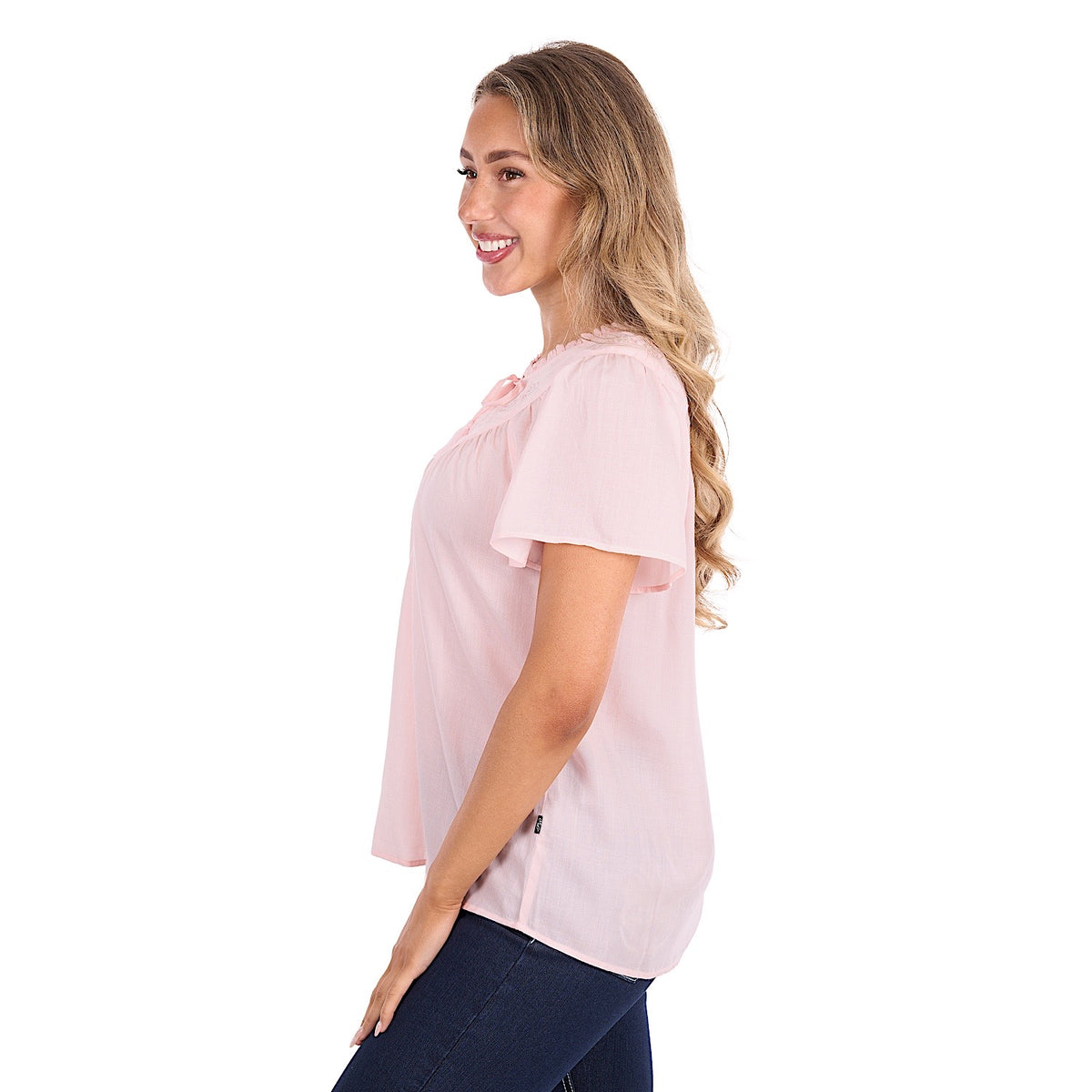 Pure Western Women's Leslie Short Sleeve Blouse - Blush