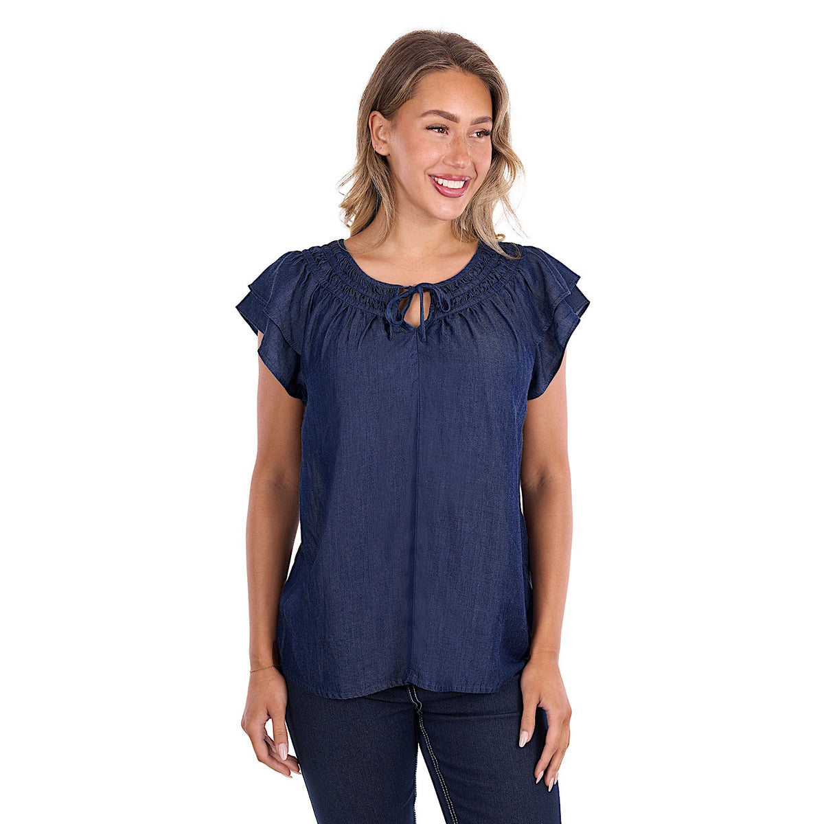 Pure Western Women's Connie Blouse - Dark Denim