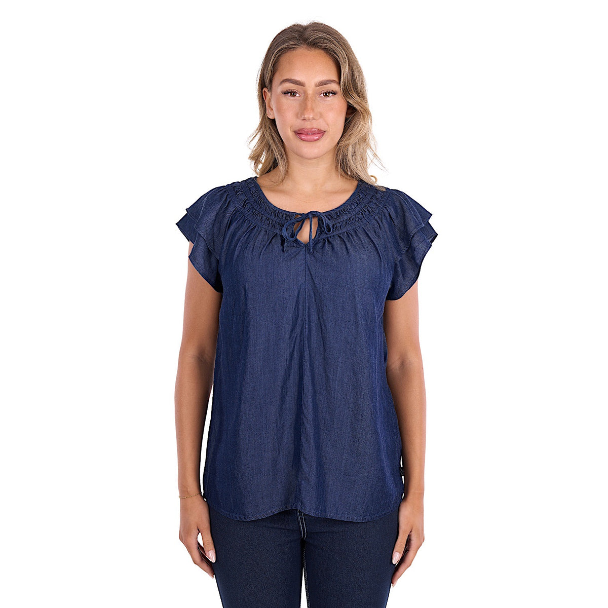 Pure Western Women's Connie Blouse - Dark Denim