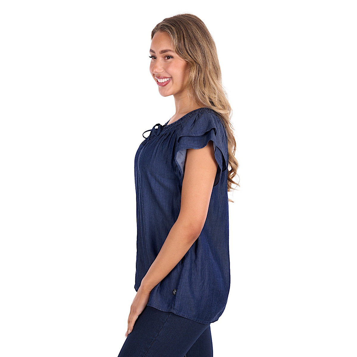 Pure Western Women's Connie Blouse - Dark Denim