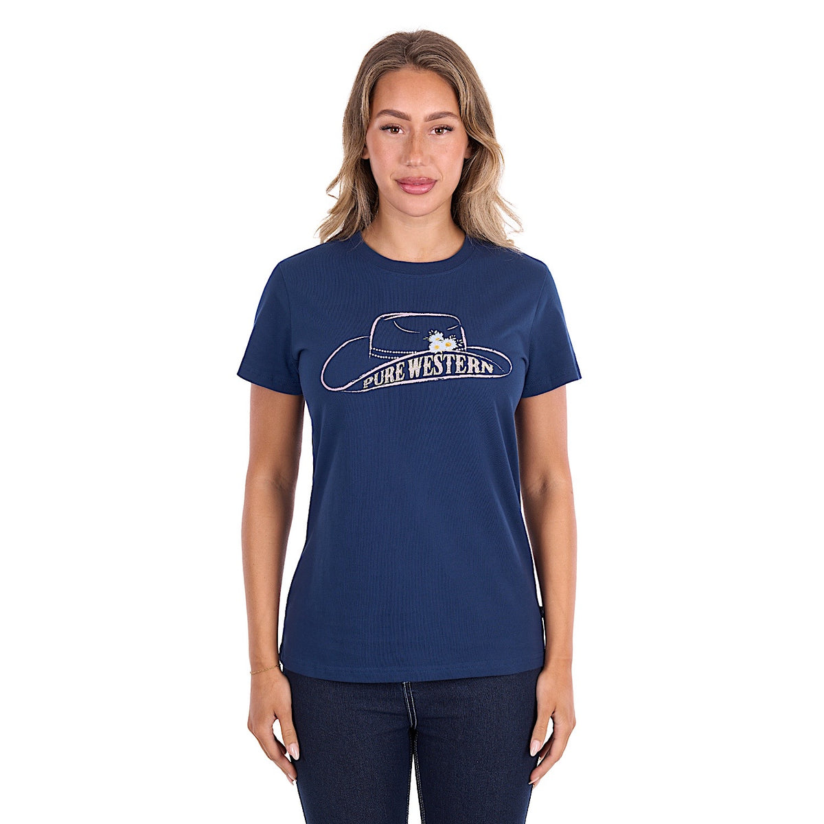 Pure Western Women's Holly Tee - Navy