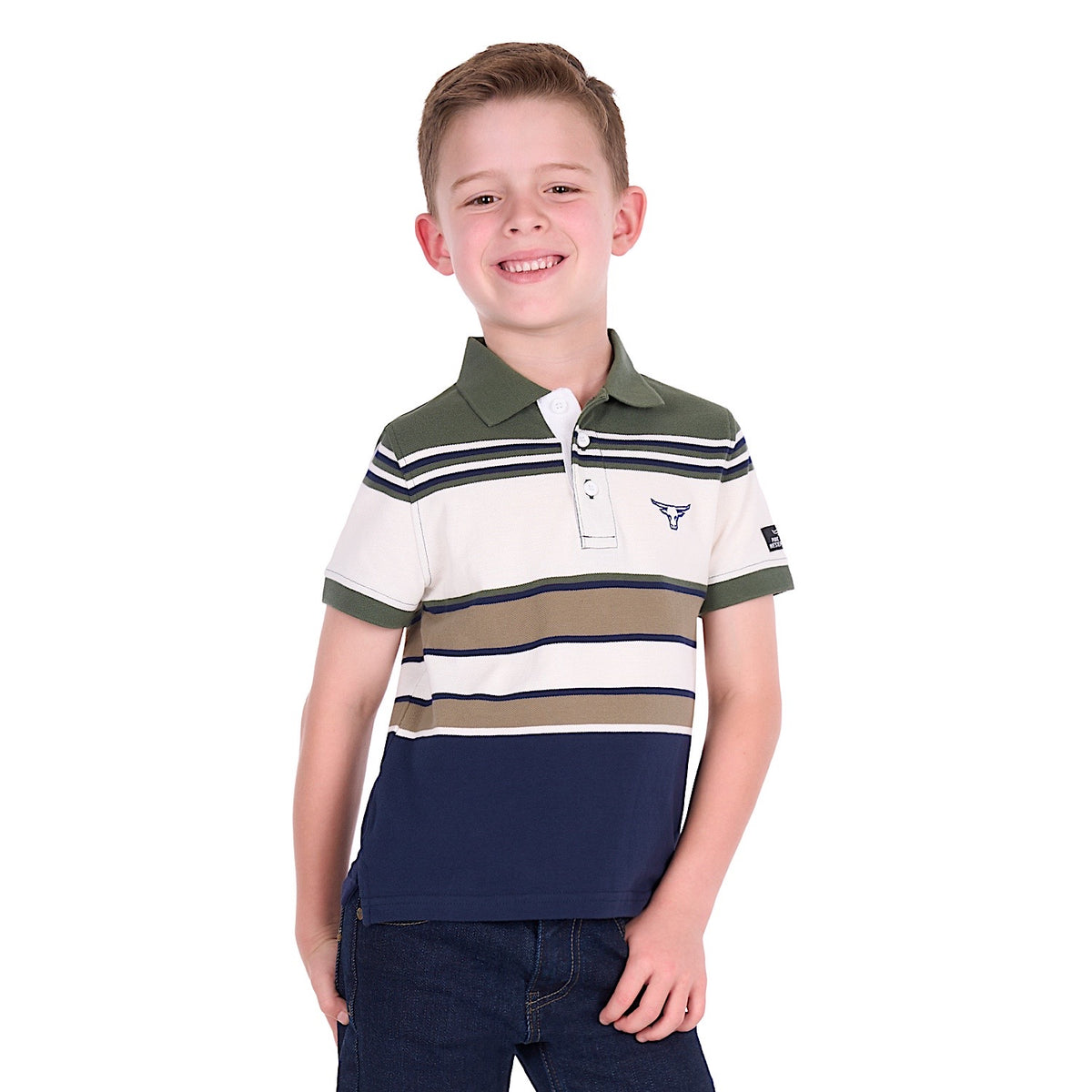 Pure Western Boy's Jay Polo - Green/Navy