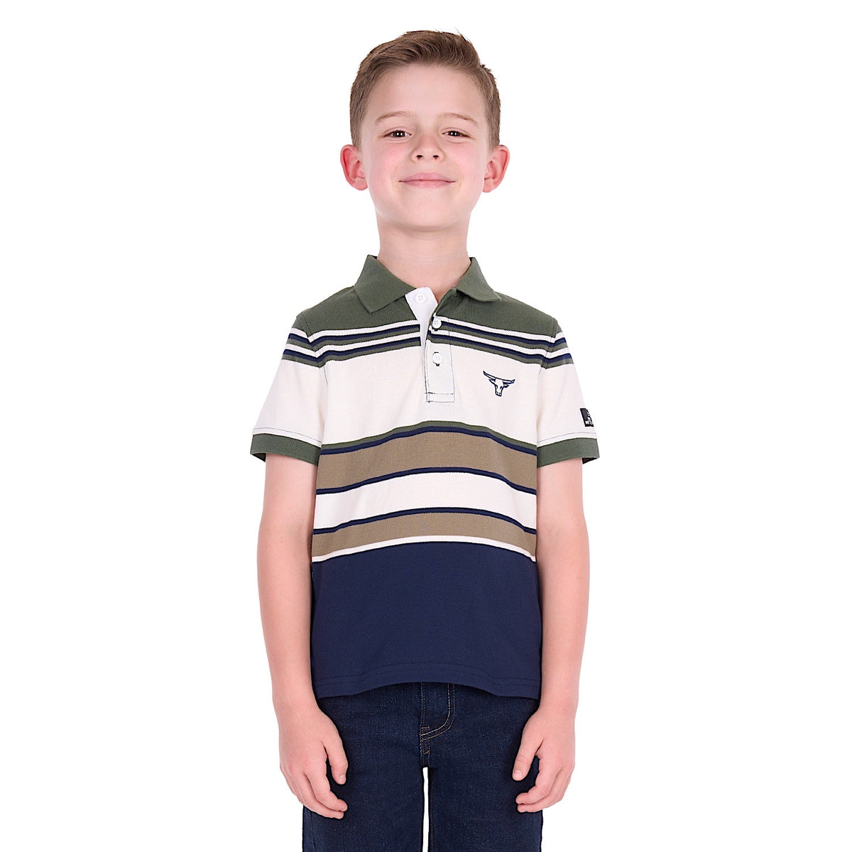 Pure Western Boy's Jay Polo - Green/Navy