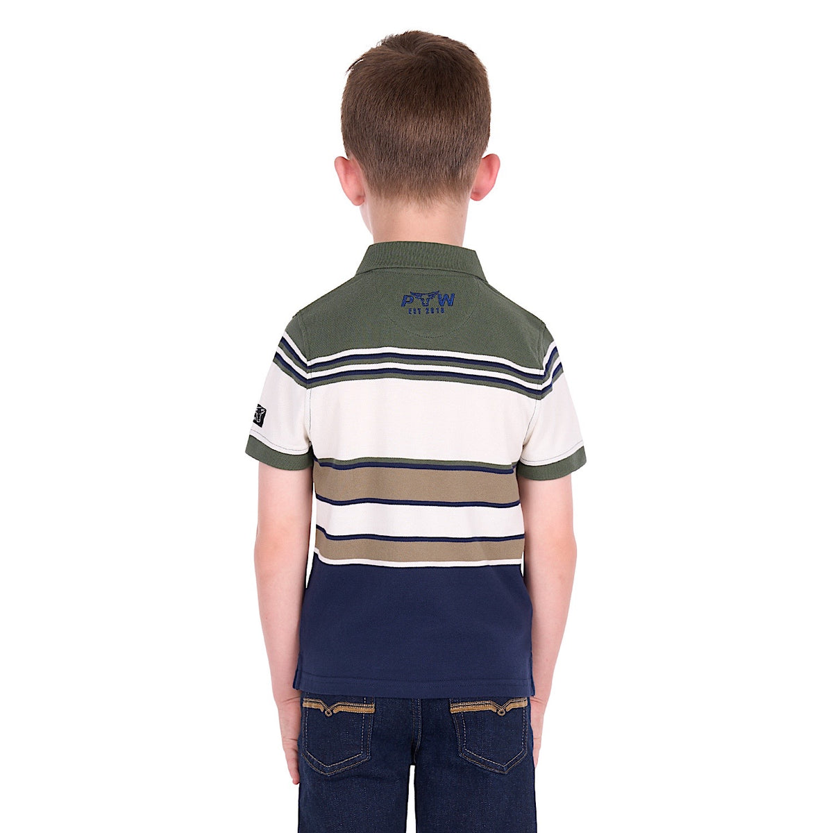 Pure Western Boy's Jay Polo - Green/Navy