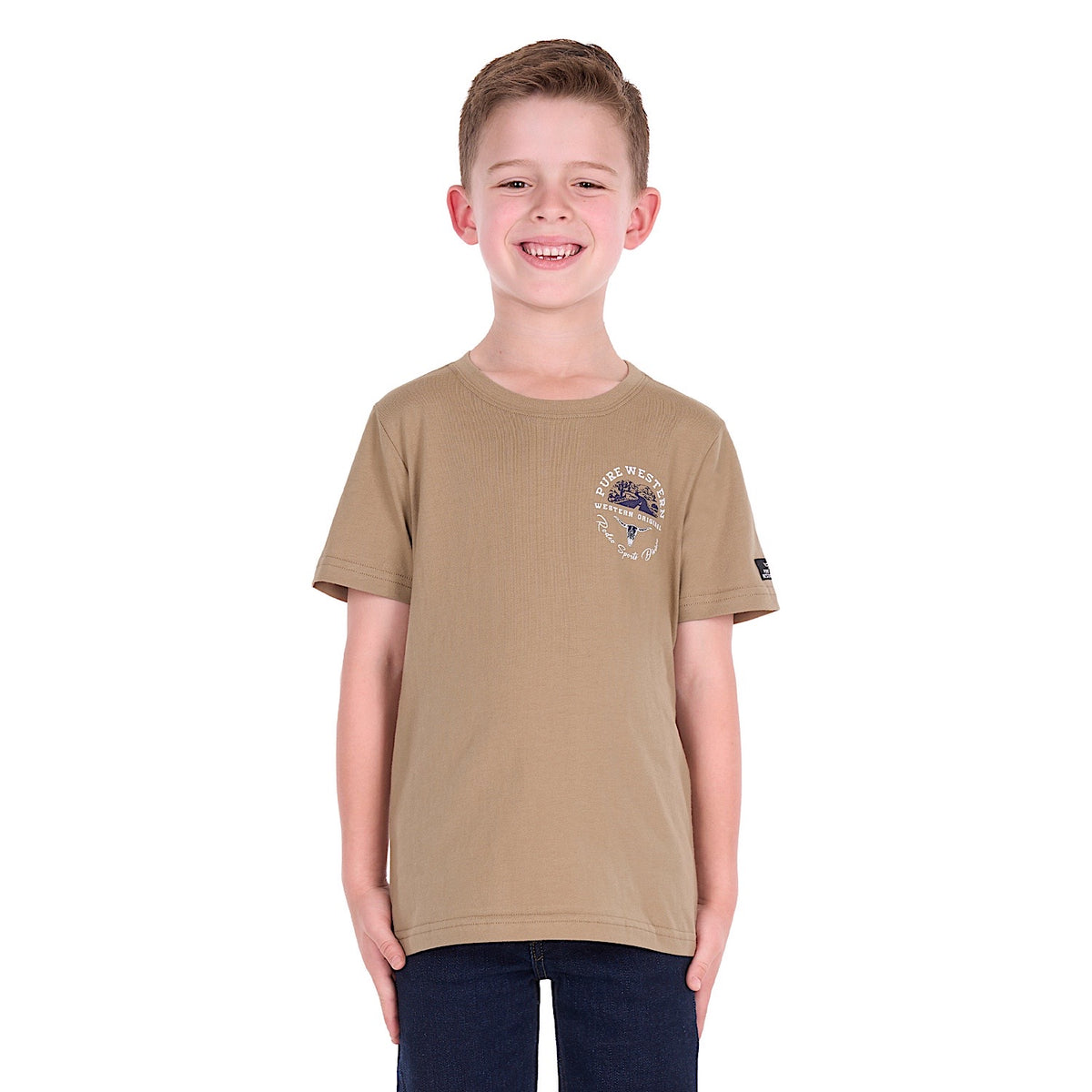 Pure Western Boy's Craig Tee - Sand