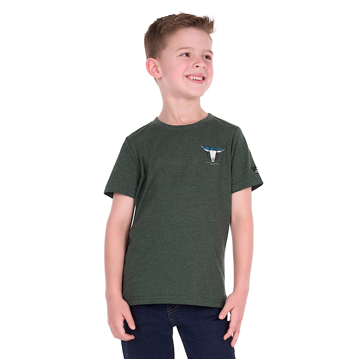 Pure Western Boy's Tony Tee - Green Marle