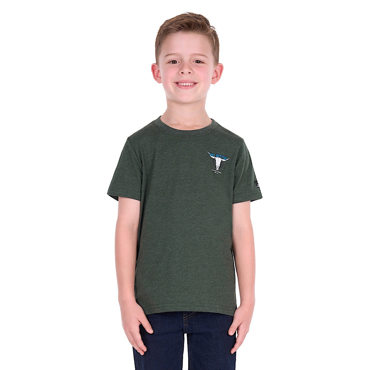 Pure Western Boy's Tony Tee - Green Marle