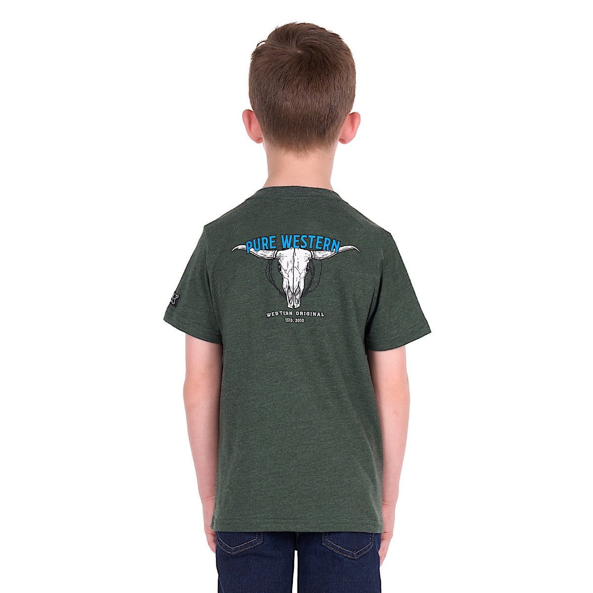Pure Western Boy's Tony Tee - Green Marle