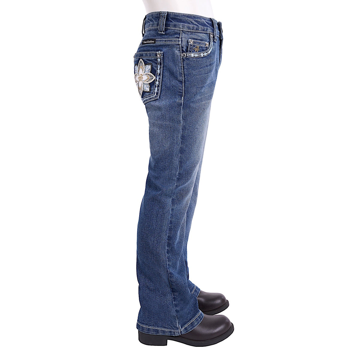 Pure Western Girl's Bella Boot Cut Jean - Retro Blue