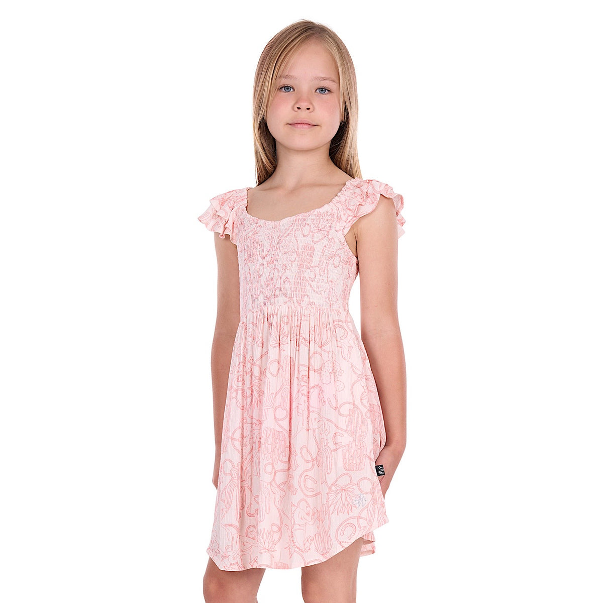 Pure Western Girl's Sara Short Sleeve Dress - Cream